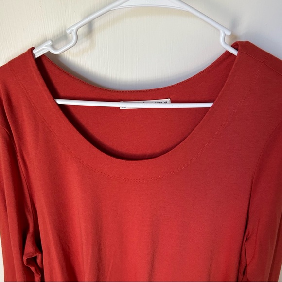 Peruvian Connection Orange 3/4 Sleeve Tunic XL Extra Large Autumn Fall Pumpkin - Picture 4 of 7